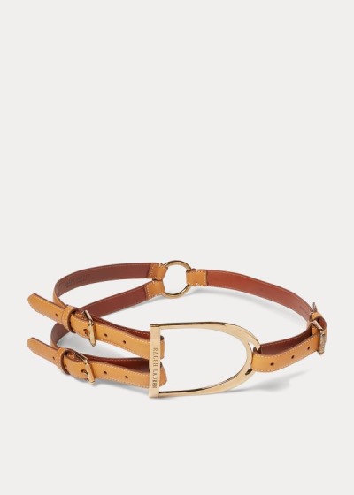 Ralph Lauren Equestrian Tri-Strap Calf Bælte Dame Danmark (STDAJ2603)